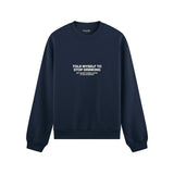 Stop Drinking Oversize Sweatshirt - Lacivert - ön görünüm
