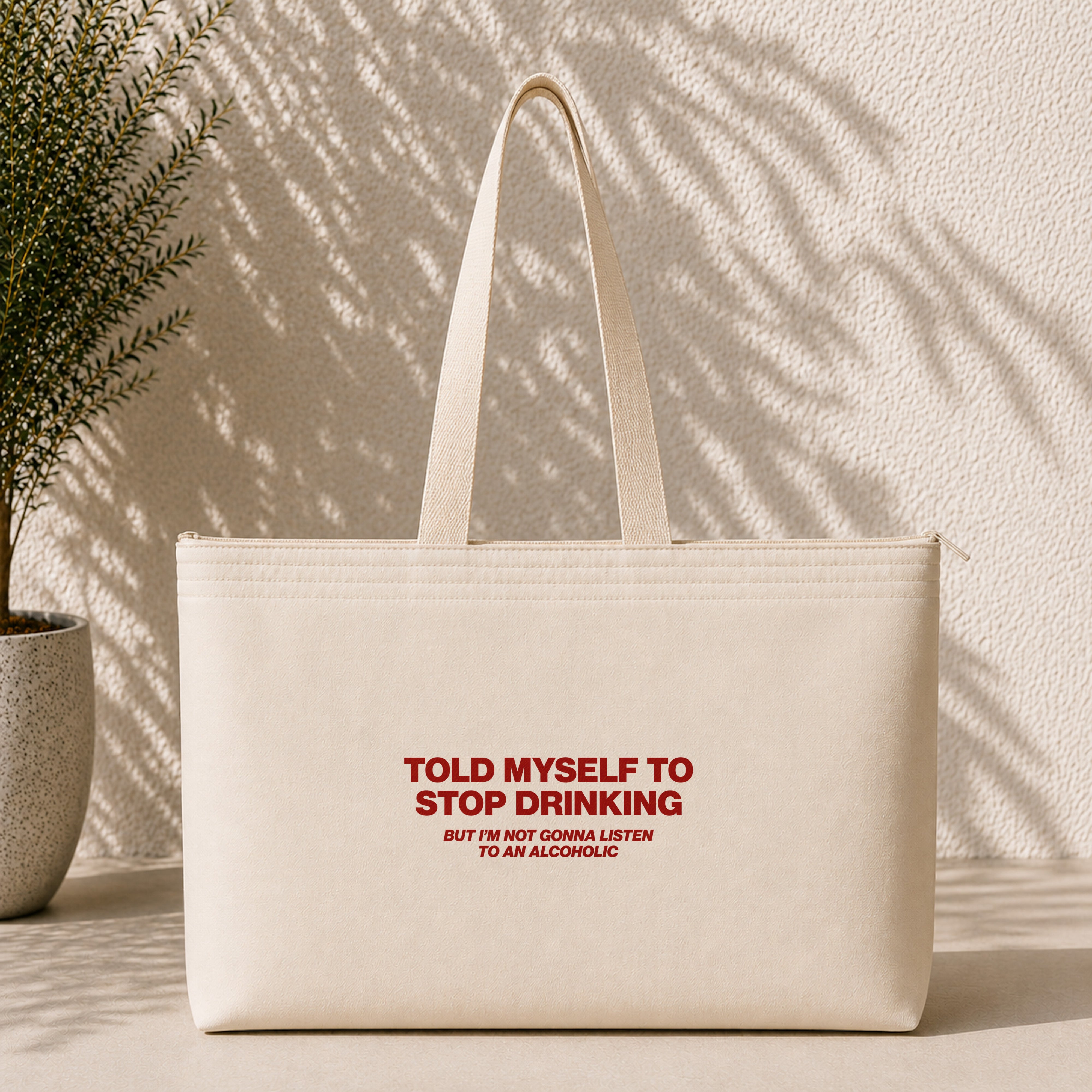 Stop Drinking Weekend Tote Bag – ön görünüm