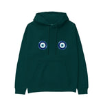 Sulu Boya Nazar Hoodie - Koyu Yeşil - ön görünüm