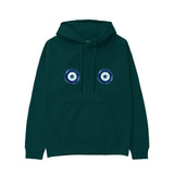 Sulu Boya Nazar Hoodie - Koyu Yeşil - ön görünüm