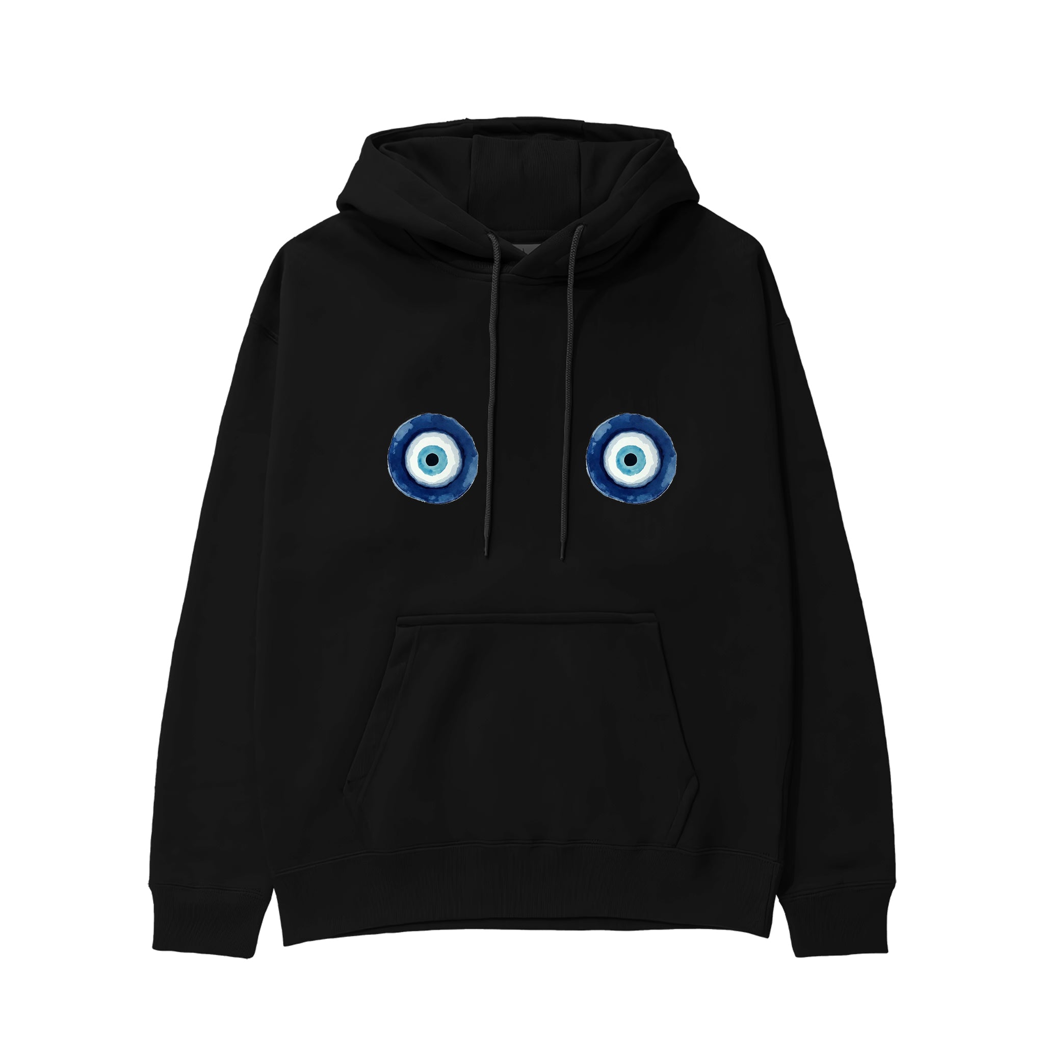 Sulu Boya Nazar Hoodie - Siyah - ön görünüm