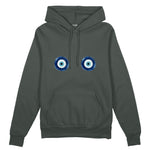 Sulu Boya Nazar Oversize Hoodie - Antrasit - ön görünüm