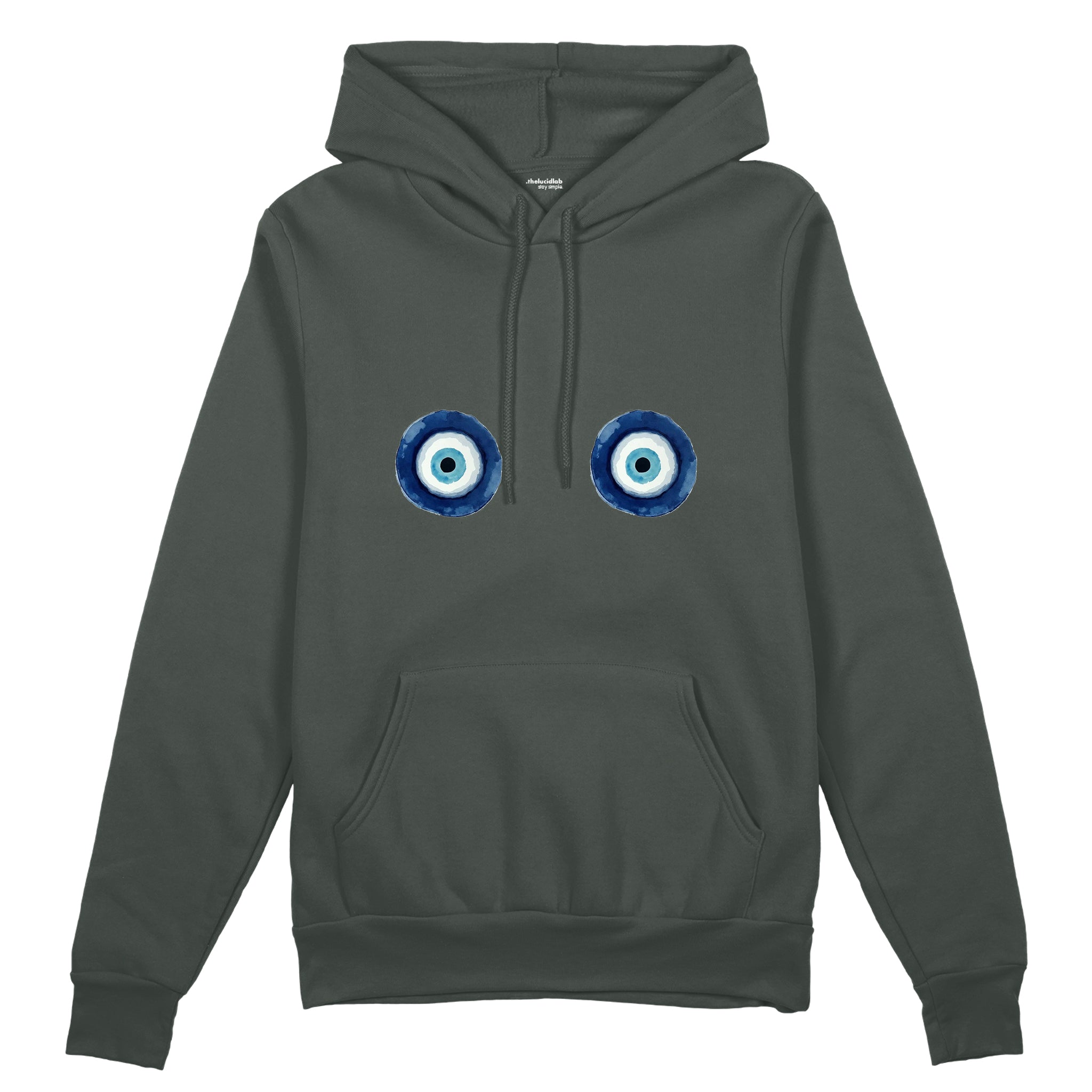 Sulu Boya Nazar Oversize Hoodie - Antrasit - ön görünüm