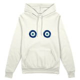 Sulu Boya Nazar Oversize Hoodie - Beyaz - ön görünüm