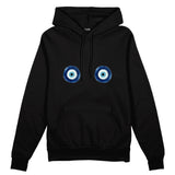 Sulu Boya Nazar Oversize Hoodie - Siyah - ön görünüm