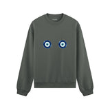 Sulu Boya Nazar Oversize Sweatshirt - Antrasit - ön görünüm