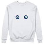 Sulu Boya Nazar Sweatshirt - Beyaz - ön görünüm