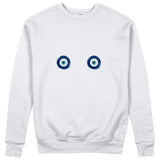 Sulu Boya Nazar Sweatshirt - Beyaz - ön görünüm