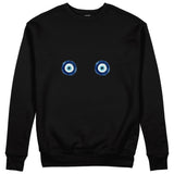 Sulu Boya Nazar Sweatshirt - Siyah - ön görünüm