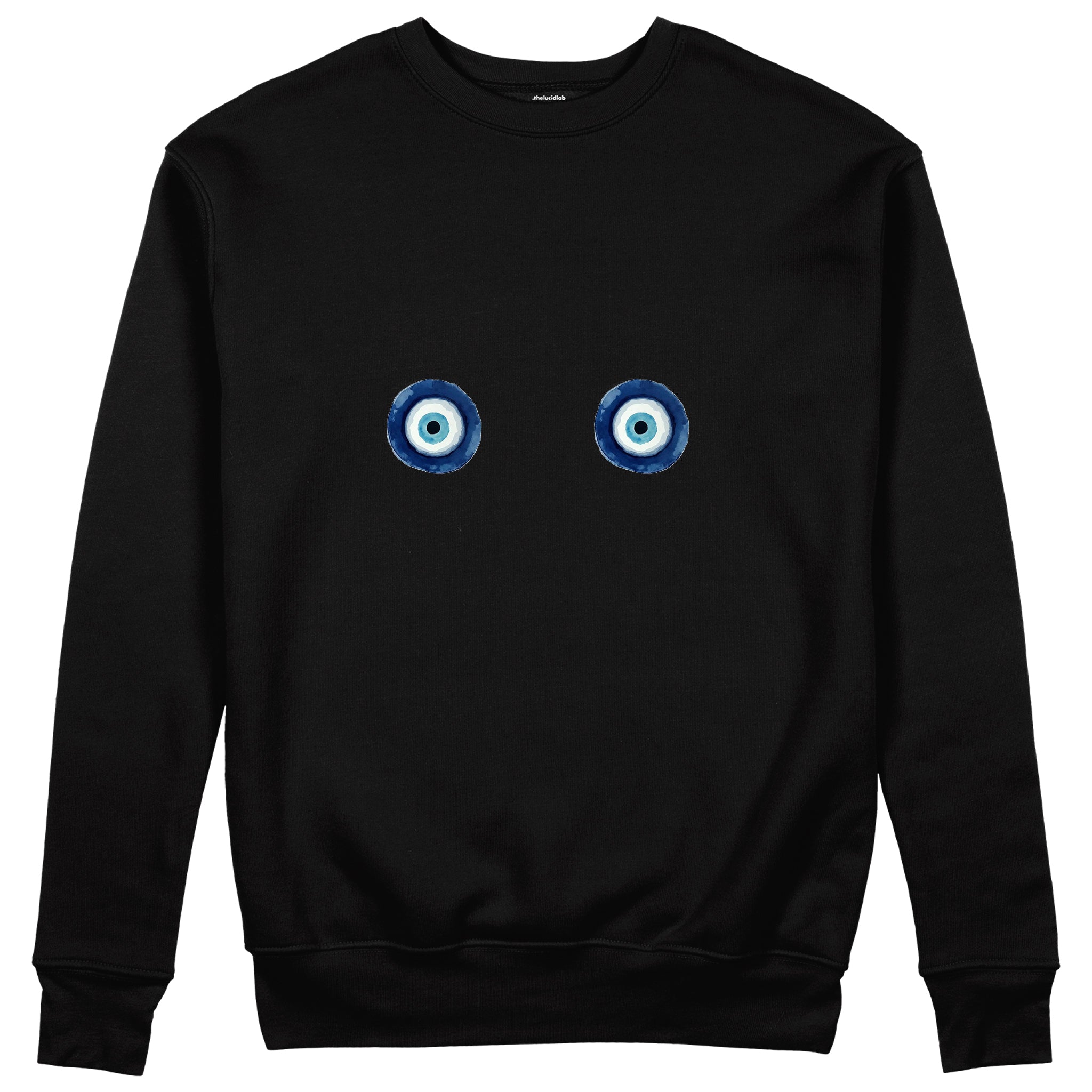 Sulu Boya Nazar Sweatshirt - Siyah - ön görünüm
