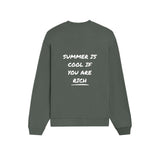 Summer Is Cool If You're Rich Oversize Sweatshirt - Antrasit - arka görünüm