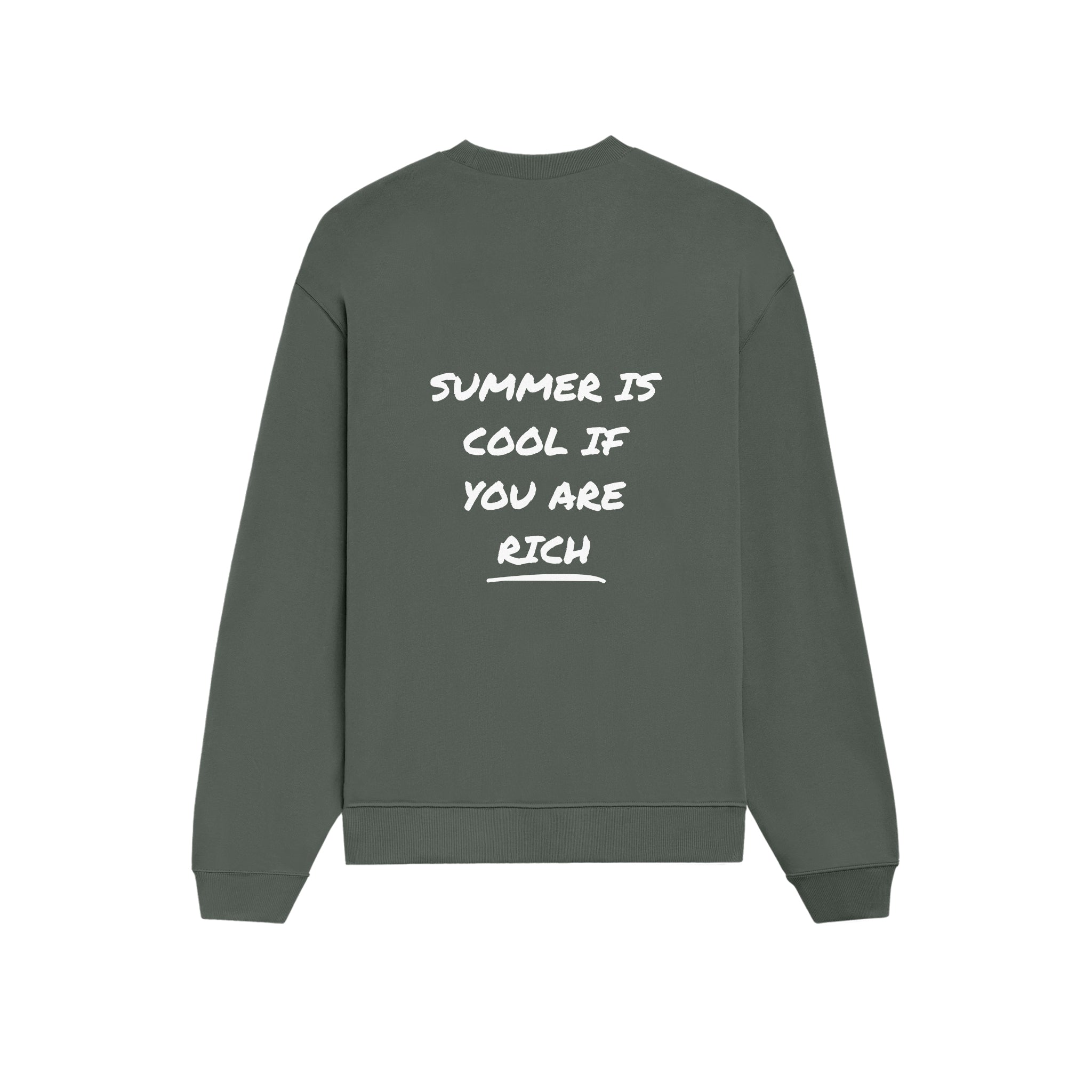 Summer Is Cool If You're Rich Oversize Sweatshirt - Antrasit - arka görünüm