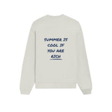 Summer Is Cool If You're Rich Oversize Sweatshirt - Beyaz - arka görünüm