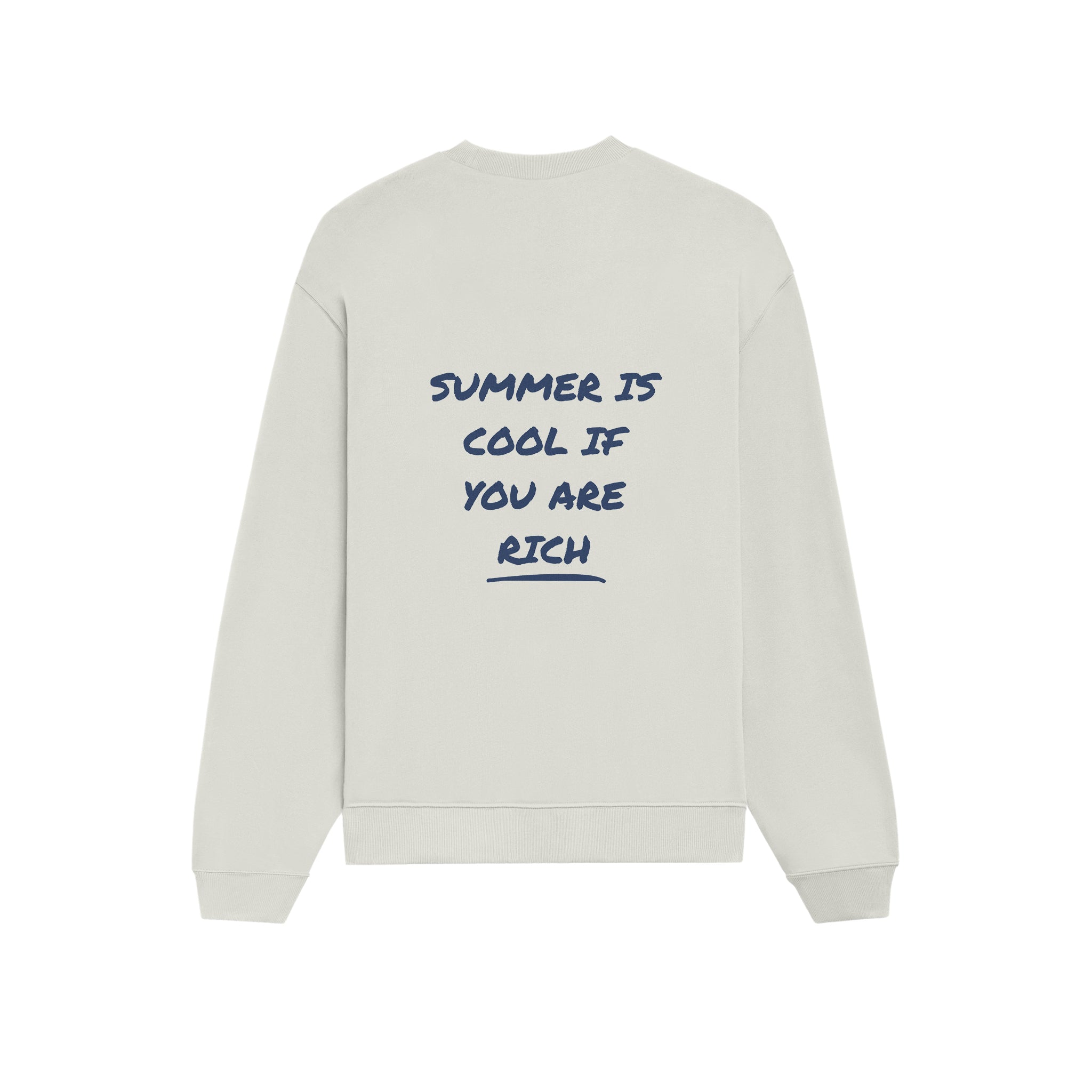 Summer Is Cool If You're Rich Oversize Sweatshirt - Beyaz - arka görünüm