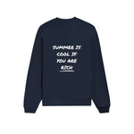 Summer Is Cool If You're Rich Oversize Sweatshirt - Lacivert - arka görünüm