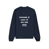 Summer Is Cool If You're Rich Oversize Sweatshirt - Lacivert - arka görünüm