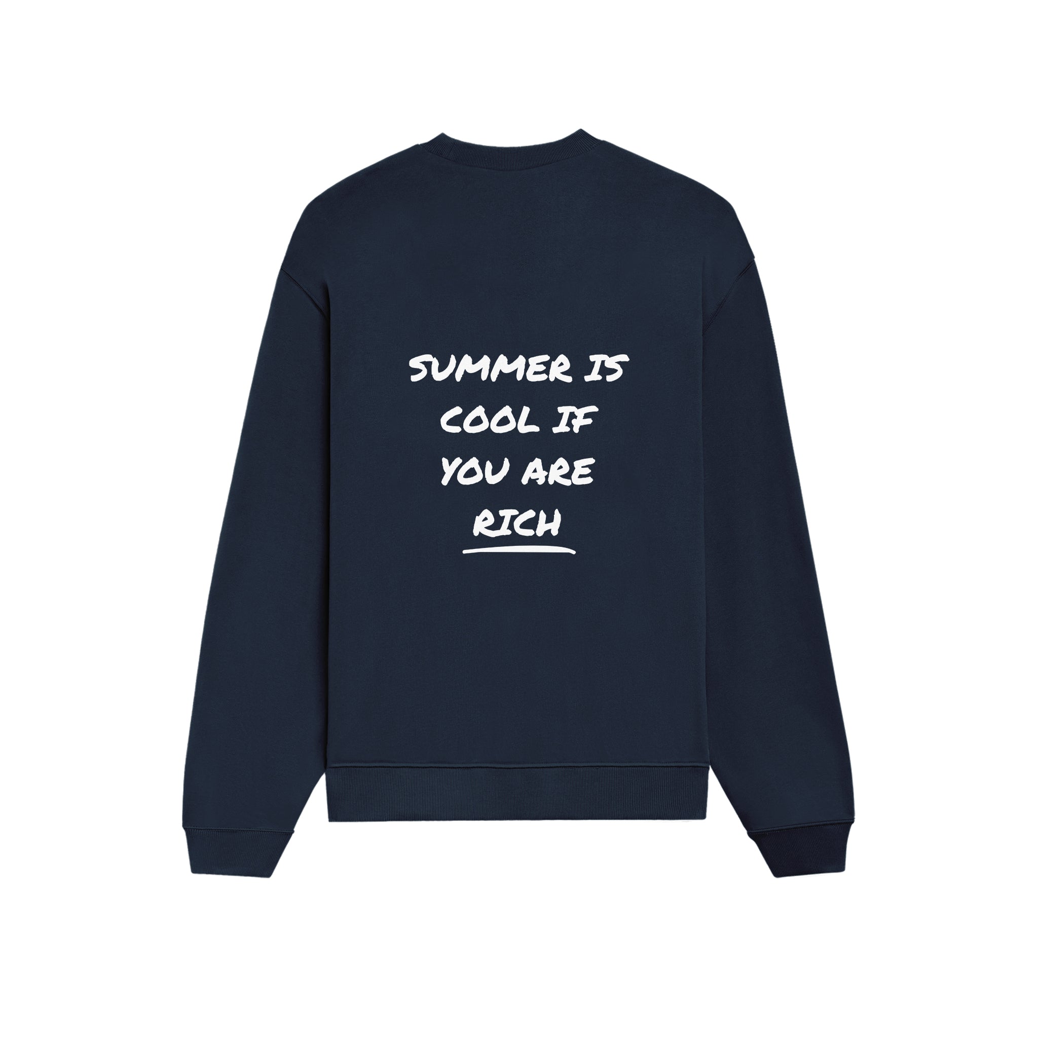 Summer Is Cool If You're Rich Oversize Sweatshirt - Lacivert - arka görünüm