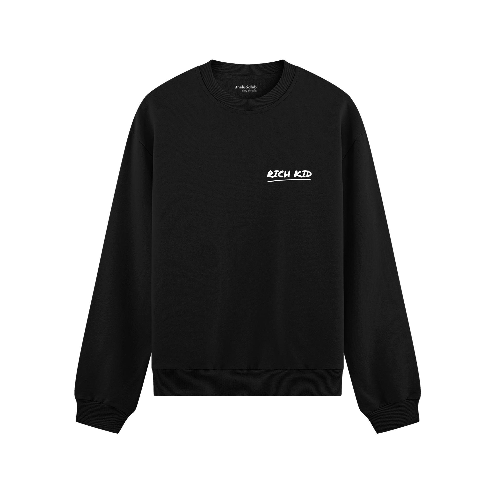 Summer Is Cool If You're Rich Oversize Sweatshirt - Siyah - ön görünüm