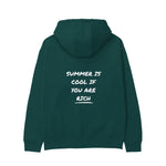 Summer Is Cool If You're Rich Hoodie - Koyu Yeşil - arka görünüm