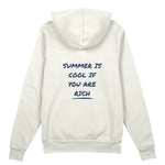 Summer Is Cool If You're Rich Oversize Hoodie - Beyaz - arka görünüm