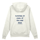 Summer Is Cool If You're Rich Oversize Hoodie - Beyaz - arka görünüm