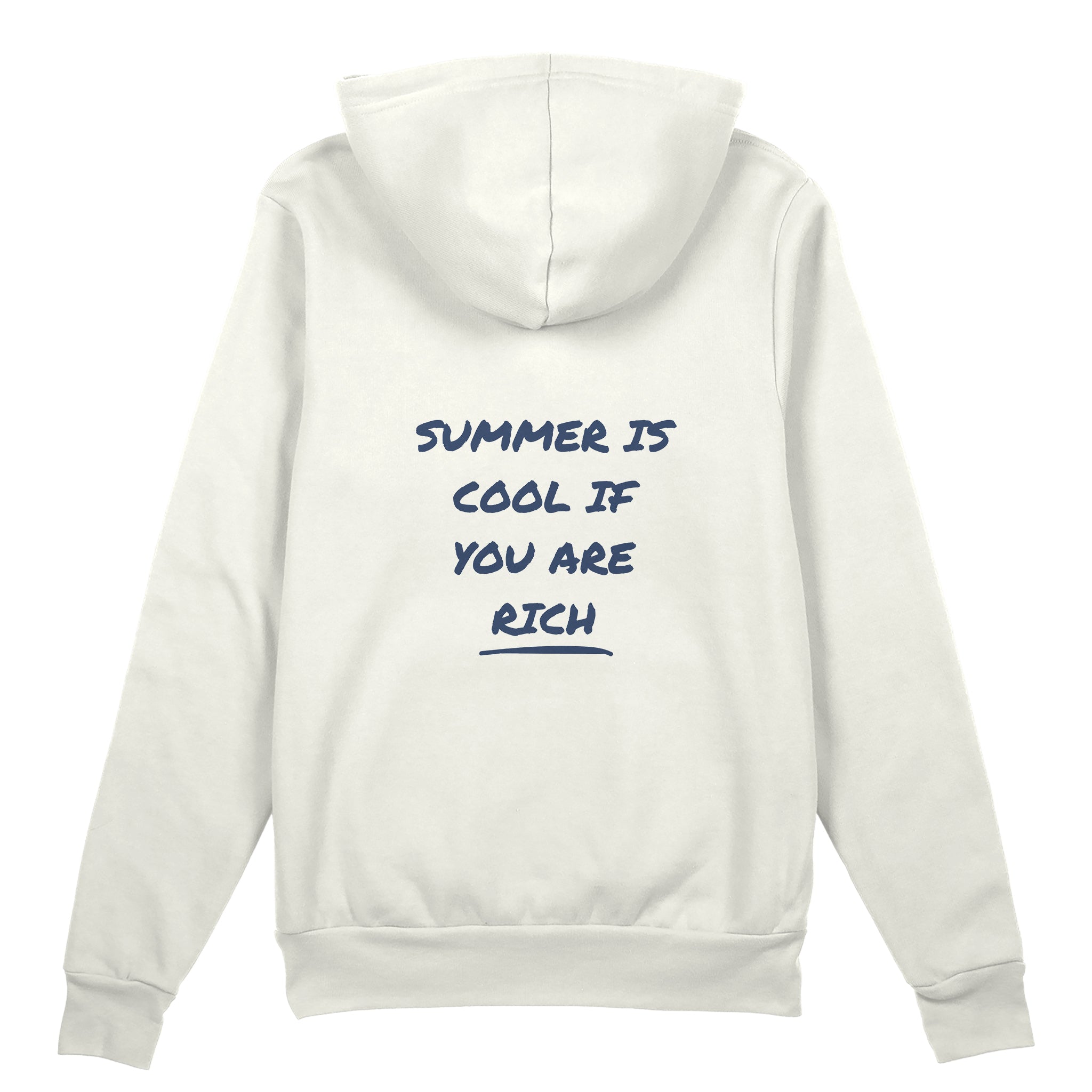 Summer Is Cool If You're Rich Oversize Hoodie - Beyaz - arka görünüm