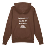 Summer Is Cool If You're Rich Oversize Hoodie - Kahverengi - arka görünüm