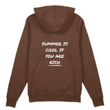 Summer Is Cool If You're Rich Oversize Hoodie - Kahverengi - arka görünüm