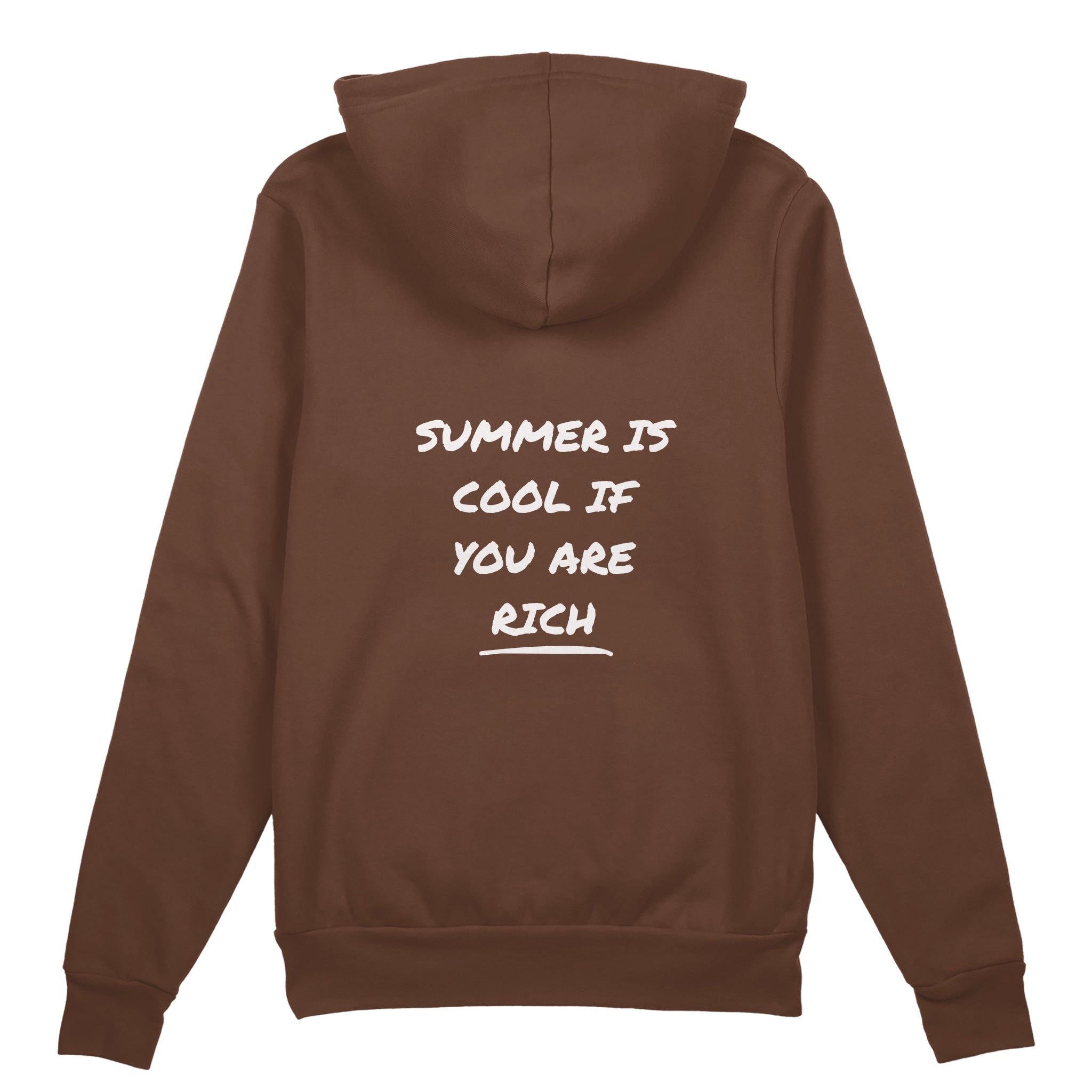 Summer Is Cool If You're Rich Oversize Hoodie - Kahverengi - arka görünüm