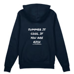 Summer Is Cool If You're Rich Oversize Hoodie - Lacivert - arka görünüm