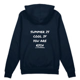Summer Is Cool If You're Rich Oversize Hoodie - Lacivert - arka görünüm