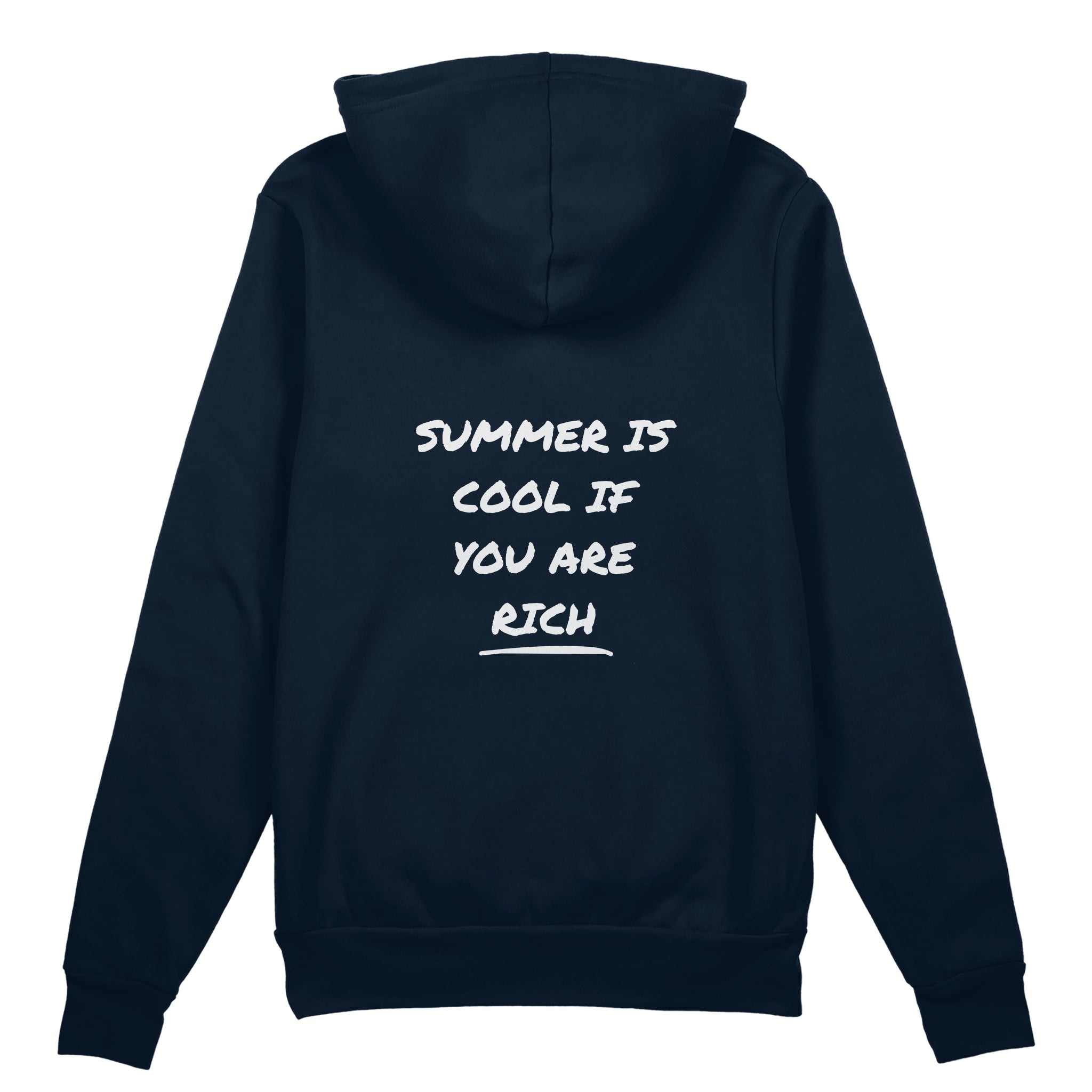 Summer Is Cool If You're Rich Oversize Hoodie - Lacivert - arka görünüm