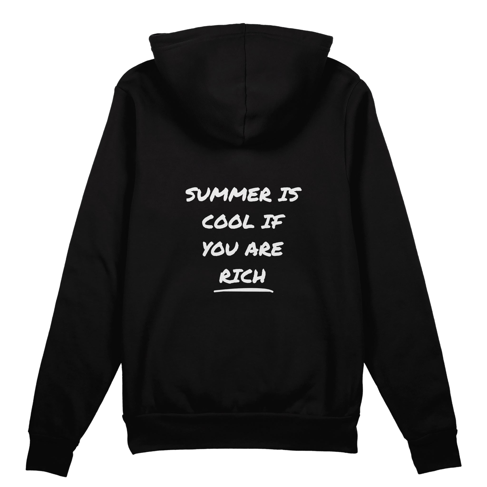 Summer Is Cool If You're Rich Oversize Hoodie - Siyah - arka görünüm