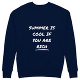 Summer Is Cool If You're Rich Sweatshirt - Lacivert - arka görünüm