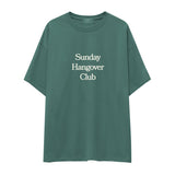 Sunday Hangover Club Oversize Tişört - yesil