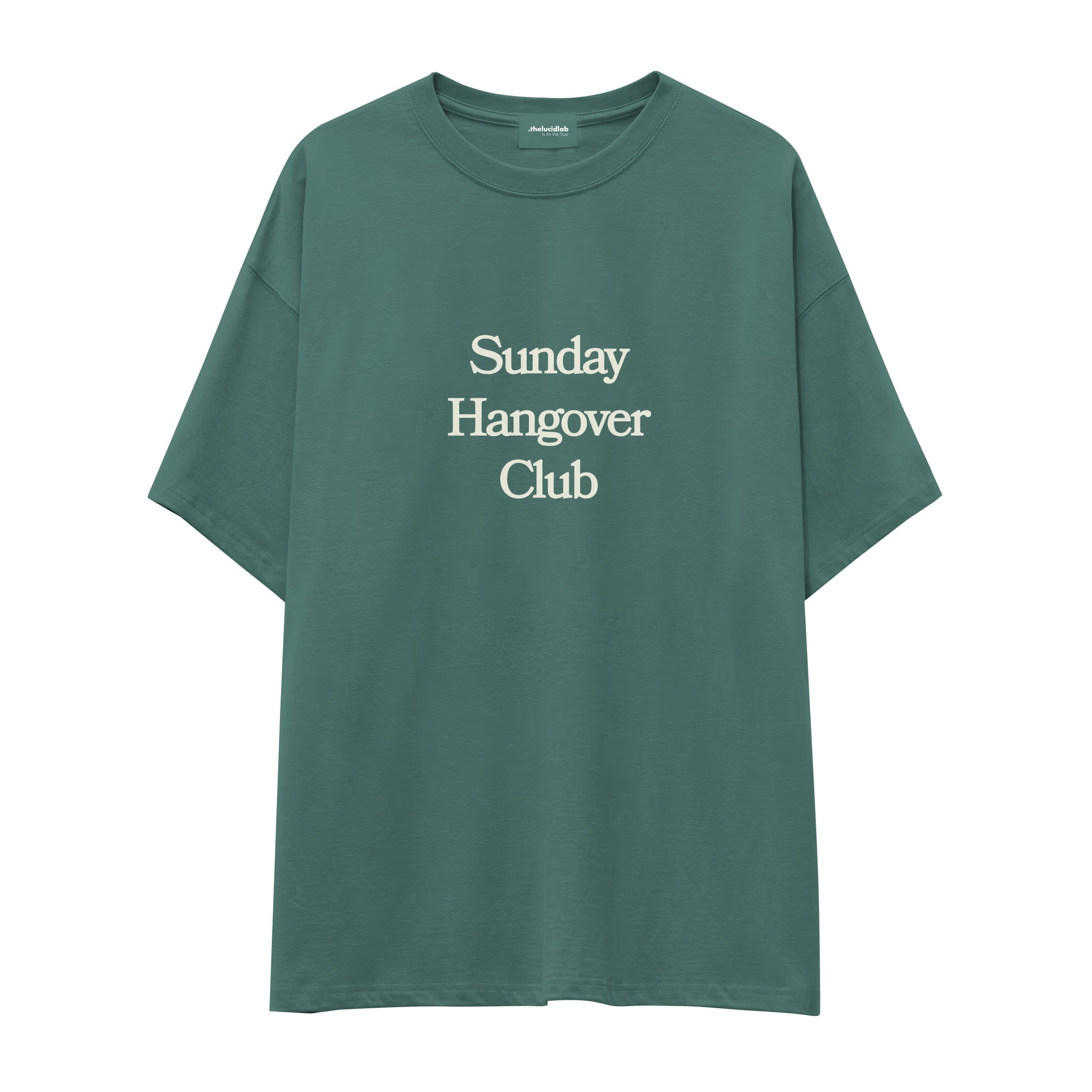 Sunday Hangover Club Oversize Tişört - yesil
