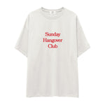 Sunday Hangover Club Oversize Tişört - ekru