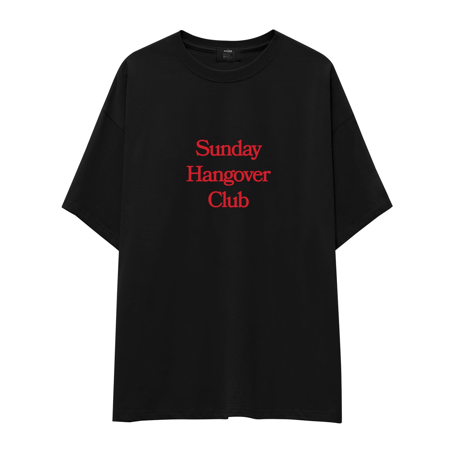 Sunday Hangover Club Oversize Tişört - siyah