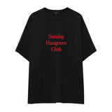 Sunday Hangover Club Oversize Tişört - siyah