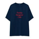 Sunday Hangover Club Oversize Tişört - lacivert-1