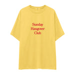 Sunday Hangover Club Oversize Tişört - sari