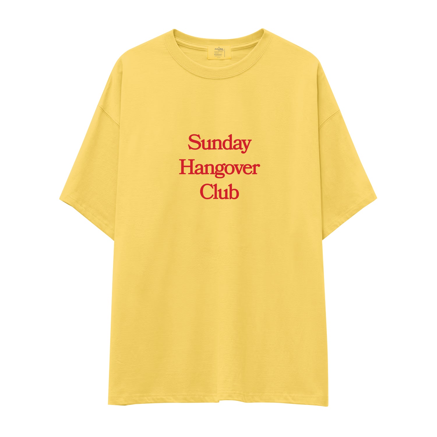 Sunday Hangover Club Oversize Tişört - sari