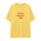 Sunday Hangover Club Oversize Tişört - sari