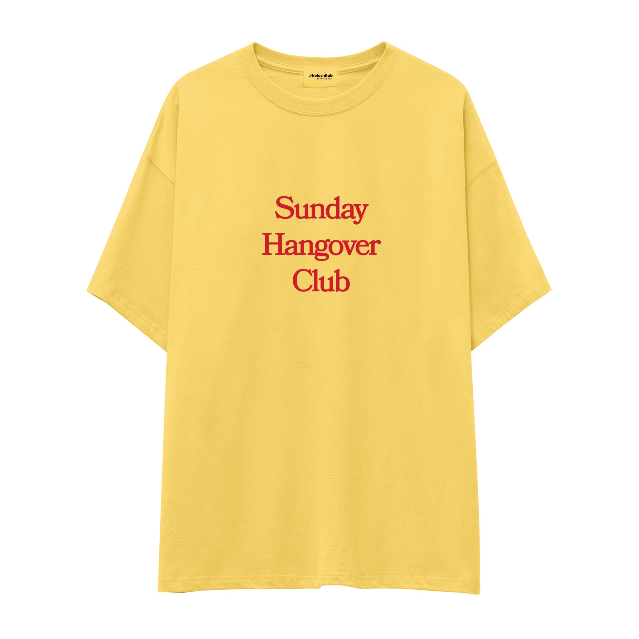 Sunday Hangover Club Oversize Tişört - sari