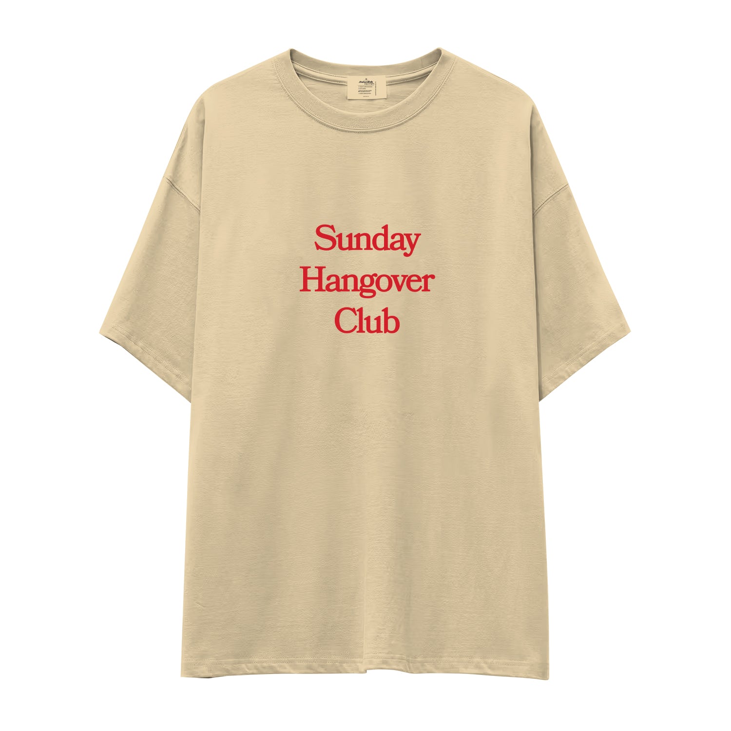 Sunday Hangover Club Oversize Tişört - krem
