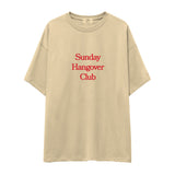 Sunday Hangover Club Oversize Tişört - krem