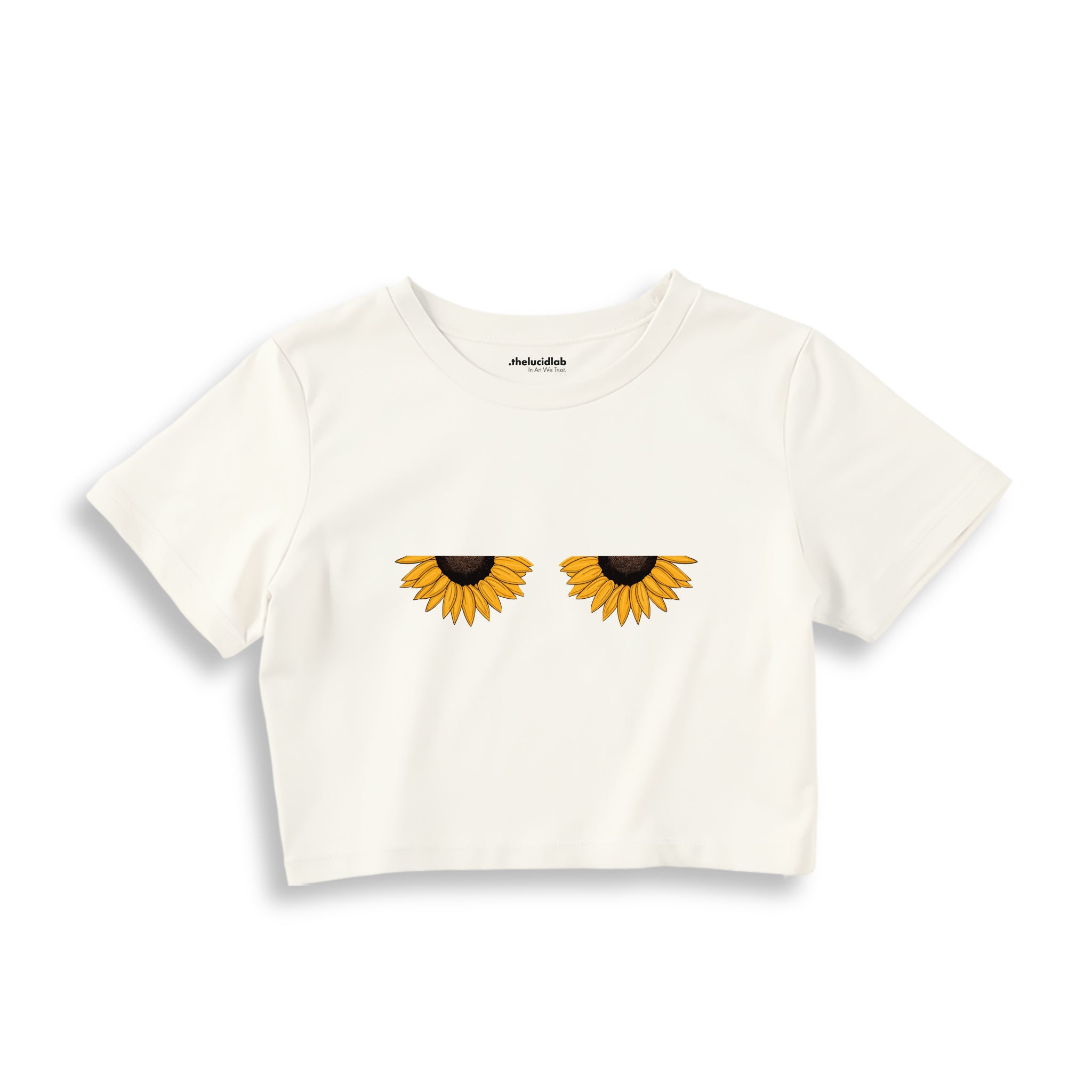 Sunny Side Up Crop Tişört — Ekru
