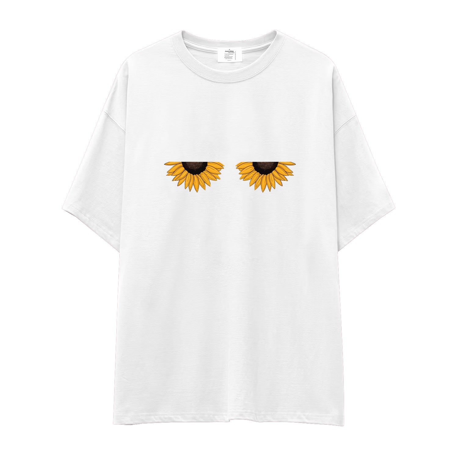 Sunny Side Up Oversize Tişört - beyaz
