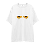 Sunny Side Up Oversize Tişört - beyaz