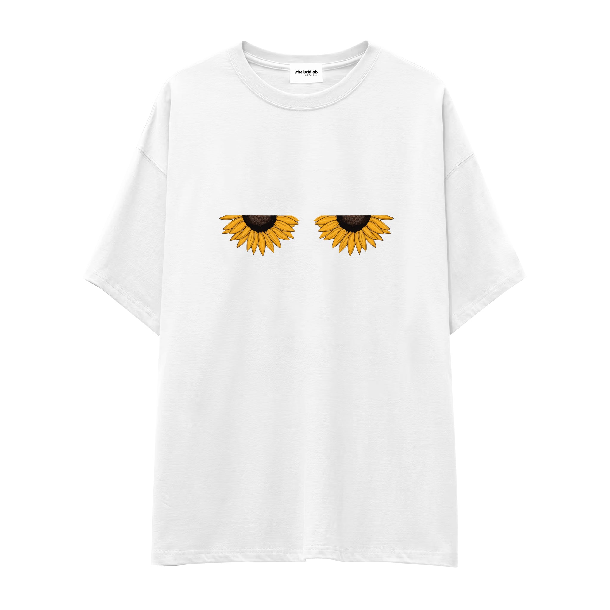 Sunny Side Up Oversize Tişört - beyaz